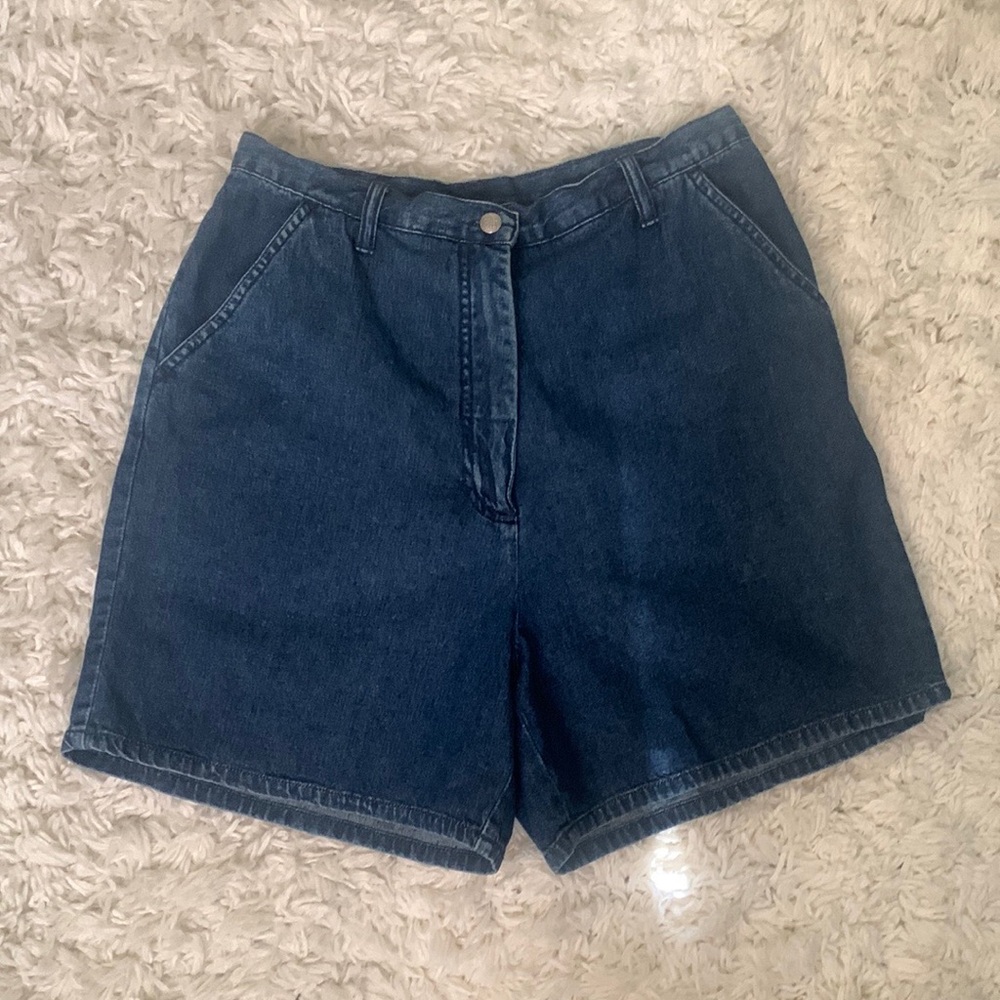 VINTAGE Blue High Waisted Denim Bermuda Shorts